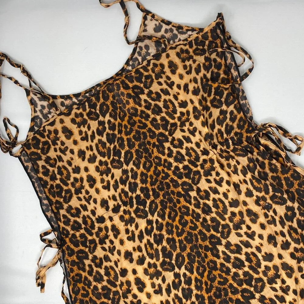 Agent Provocateur Kittie Leopard Cotton Cover-up Dress S/M